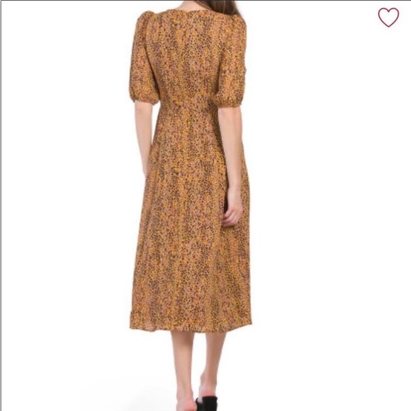 WAYF Leopard Faux Wrap Midi Dress - Picture 3 of 8